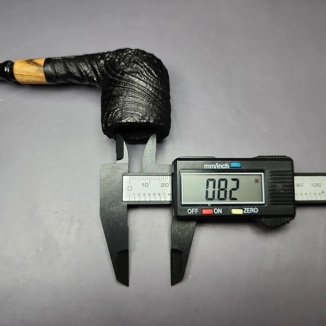 MBSD Briars by Piero Vitale Vintage Sandblasted Billiard w/Olivewood Briar Pipe, New - Image 9