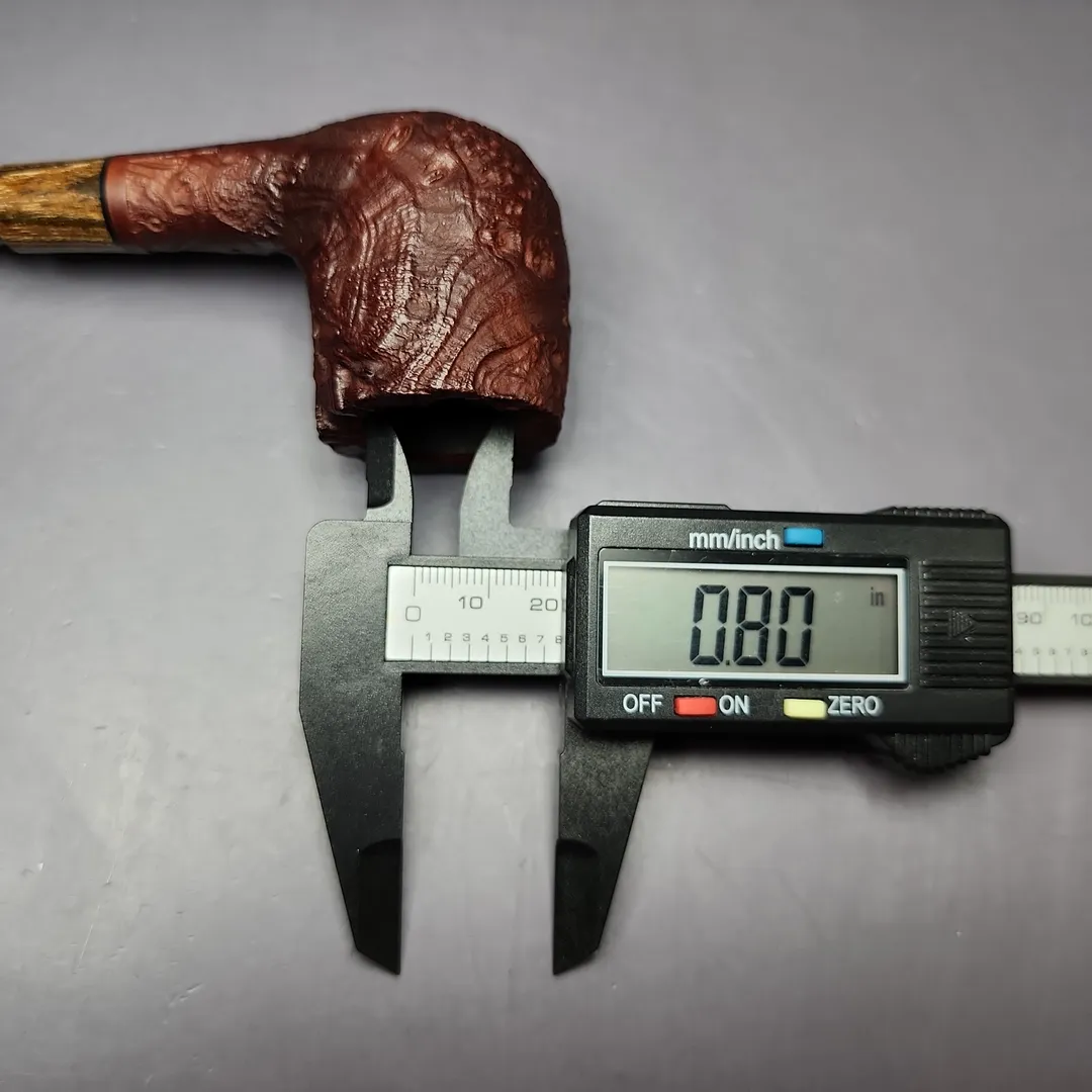 MBSD Briars by Piero Vitale Vintage Sandblasted Billiard w/ Zebrawood Briar Pipe, New - Image 9