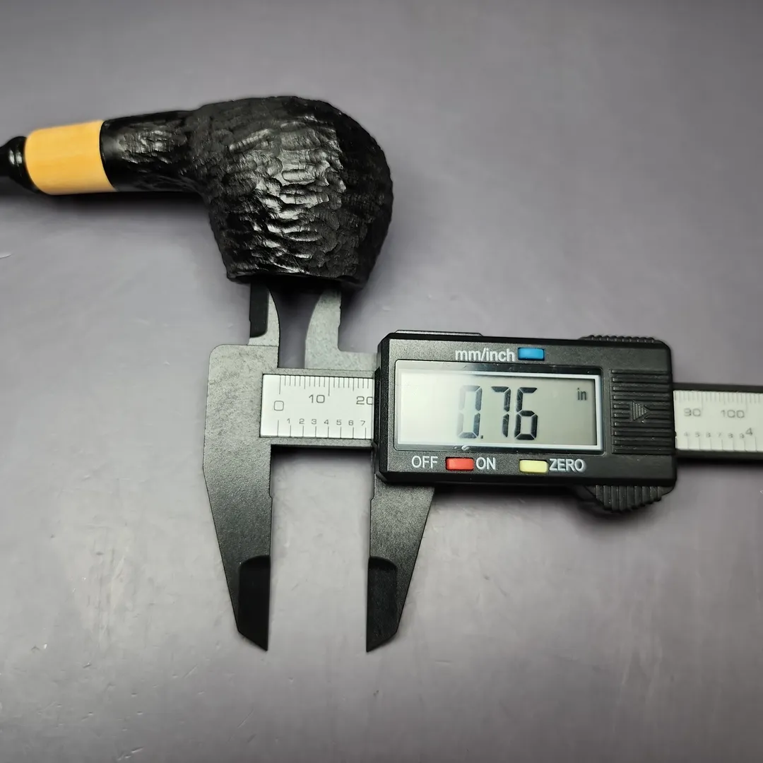 MBSD Briars by Piero Vitale Black Rusticated Author w/ Boxwood Briar Pipe, New - Image 9