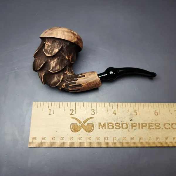 Nording Spruce Matte Partially Rusticated Freehand Estate Briar Pipe, Unsmoked - Image 9