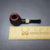 J Mouton Partially Rusticated Apple w/ Horn Handmade Briar Pipe, New - Image 9