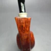 SU Pipes Partially Rusticated Panel Blowfish w/ Horn Handmade Briar Pipe, New - Image 9