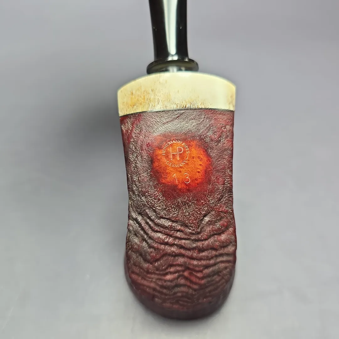 Dirk Heinemann Sandblasted Dublin w/ Fossilized Whale Estate Briar Pipe, Unsmoked - Image 9