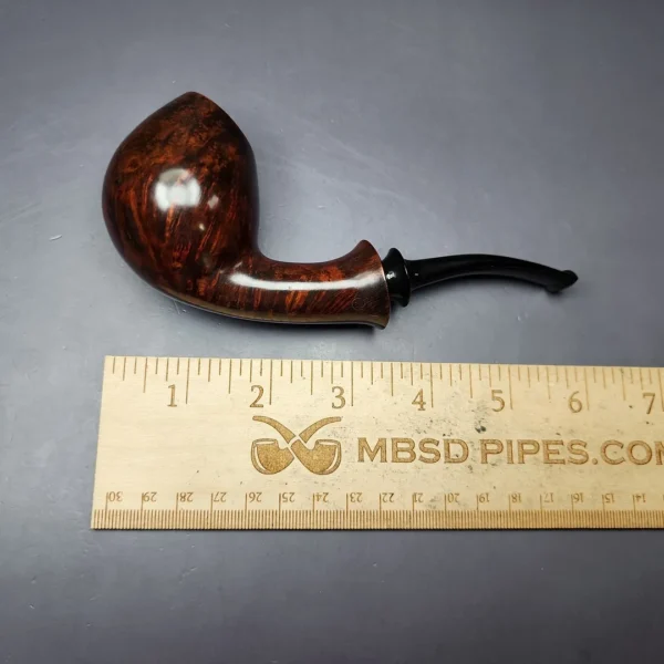 HS Studio Smooth Bent Egg w/ Reverse Calabash Estate Briar Pipe, Unsmoked - Image 9