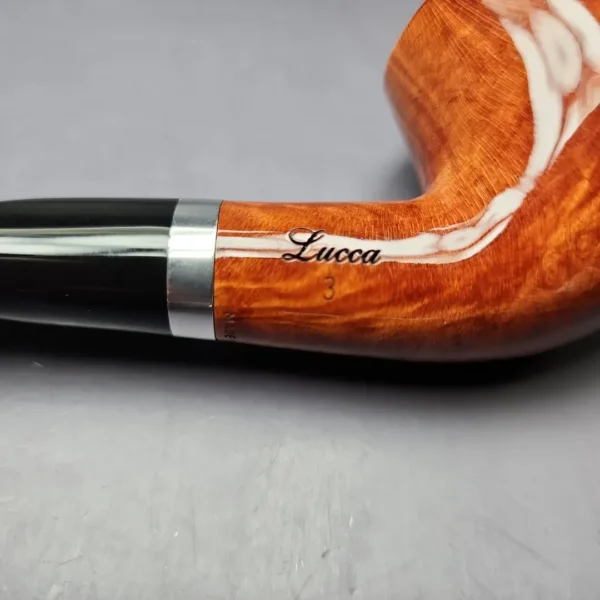 Giordano Lucca 3 Smooth Bent Apple w/Silver Estate Briar Pipe, Unsmoked, 9mm - Image 9