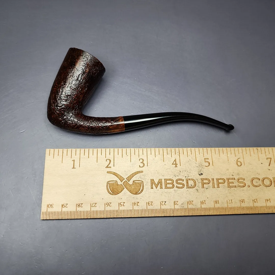 HS Studio Sandblasted "Sven Knudsen" Bent Stack Estate Briar Pipe, Unsmoked - Image 9