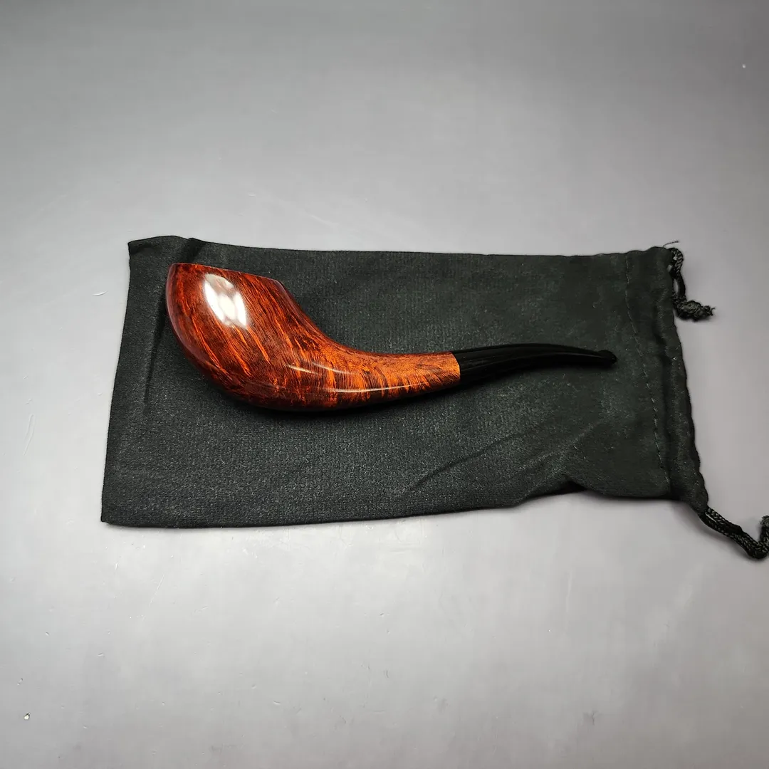 HS Studio Smooth "Gert Holbek" Polonius Horn Estate Briar Pipe, Unsmoked - Image 9