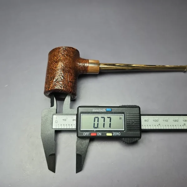 HS Studio Sandblasted "Don" Poker w/ Horn Estate Briar Pipe, Unsmoked - Image 9