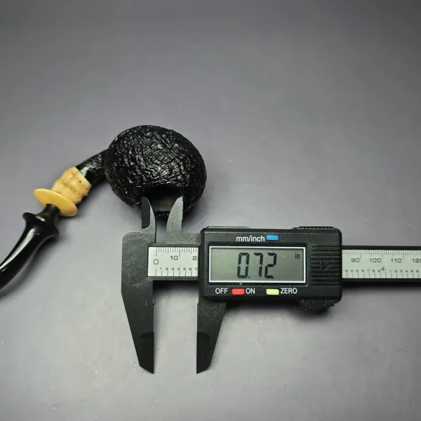 HS Studio Sandblasted Tomato w/ Bamboo & Boxwood Estate Briar Pipe, Unsmoked - Image 9