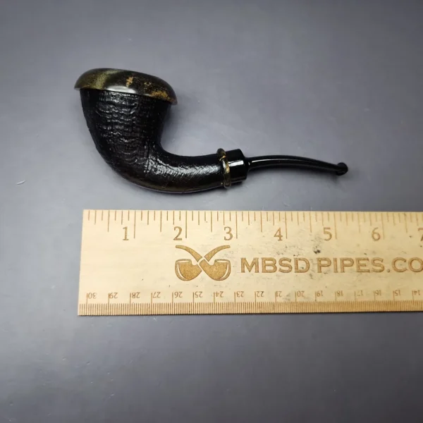 Sebastian Heck Sandblasted Calabash w/ Stabilized Poplar Burl Handmade Briar Pipe, New - Image 9