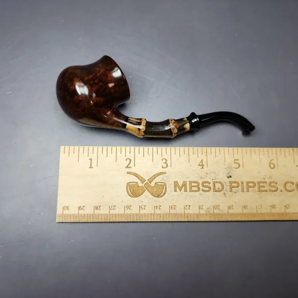 HS Studio Smooth “Bo Nordh Pot” w/ Bamboo Estate Briar Pipe, Unsmoked - Image 9