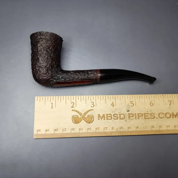 James Upshall Bark Group 6 Partially Rusticated Stack Estate Briar Pipe, Unsmoked - Image 9
