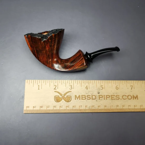 HS Studio Smooth Asymmetric Dublin w/ Reverse Calabash Estate Briar Pipe, Unsmoked - Image 9