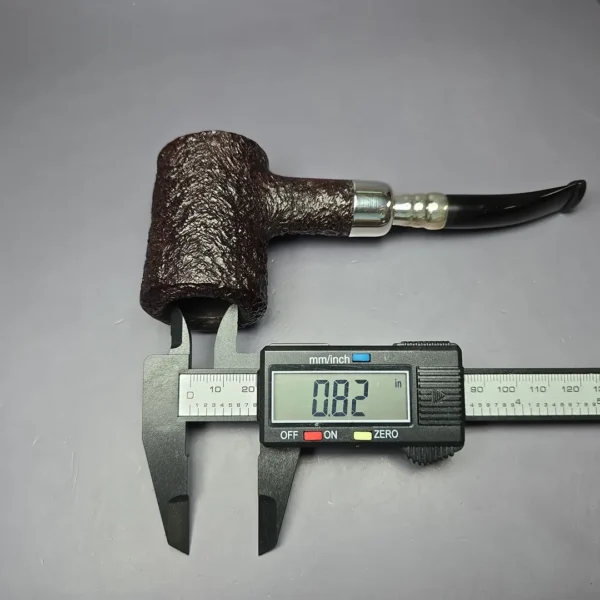 Ferndown Bark * Rusticated Poker w/ Silver Spigot Estate Briar Pipe, English Estates - Image 9