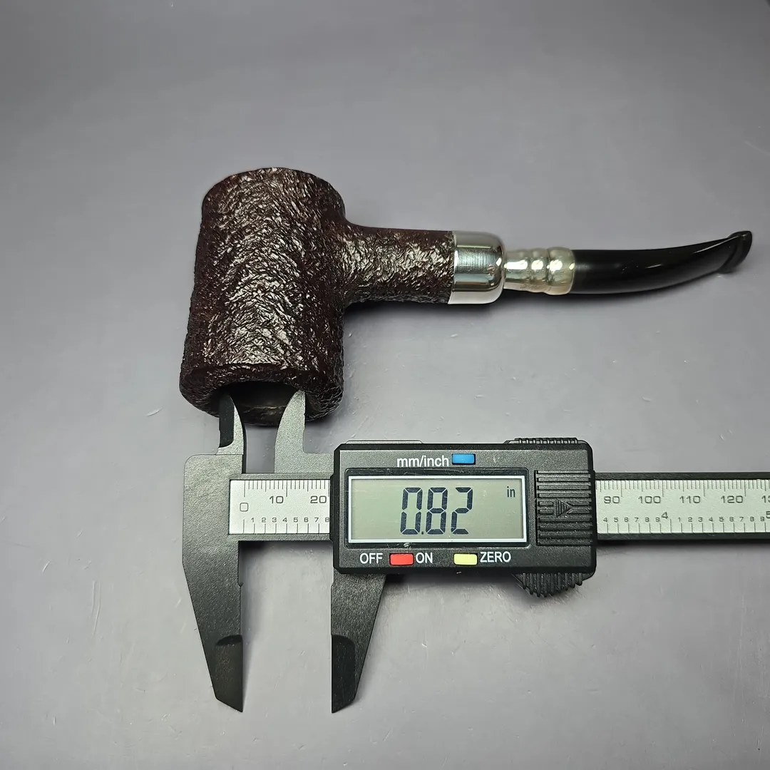 Ferndown Bark * Rusticated Poker w/ Silver Spigot Estate Briar Pipe, English Estates - Image 9