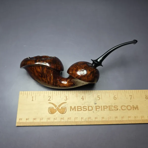 HS Studio XL Smooth Asymmetric Freehand Estate Briar Pipe, Unsmoked - Image 9