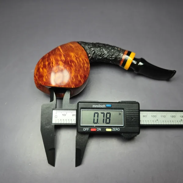 Poul Winslow E Partially Rusticated Blowfish Estate Briar Pipe,  Unsmoked, 9mm - Image 9