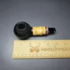 HS Studio Sandblasted Reverse Calabash Apple w/ Buddha Bamboo Estate Briar Pipe, Unsmoked - Image 9