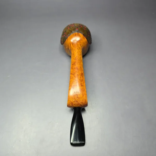Maigurs Knets ** Long Shank Turtle w/ Figural Carvings Estate Briar Pipe, Unsmoked - Image 9