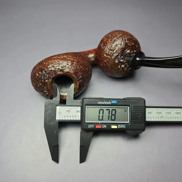 HS Studio Large Sandblasted Asymmetric Freehand Estate Briar Pipe, Unsmoked - Image 9