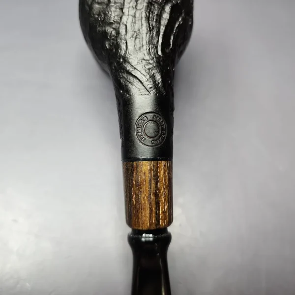 MBSD Briars by Piero Vitale Black Sandblasted Billiard w/ Zebrawood Briar Pipe, New - Image 10