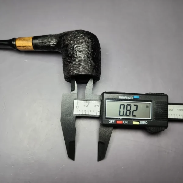 MBSD Briars by Piero Vitale Black Rusticated Billiard w/ Zebrawood Briar Pipe, New - Image 10