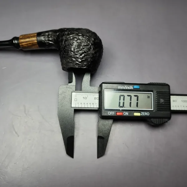 MBSD Briars by Piero Vitale Black Rusticated Author w/ Zebrawood Briar Pipe, New - Image 10