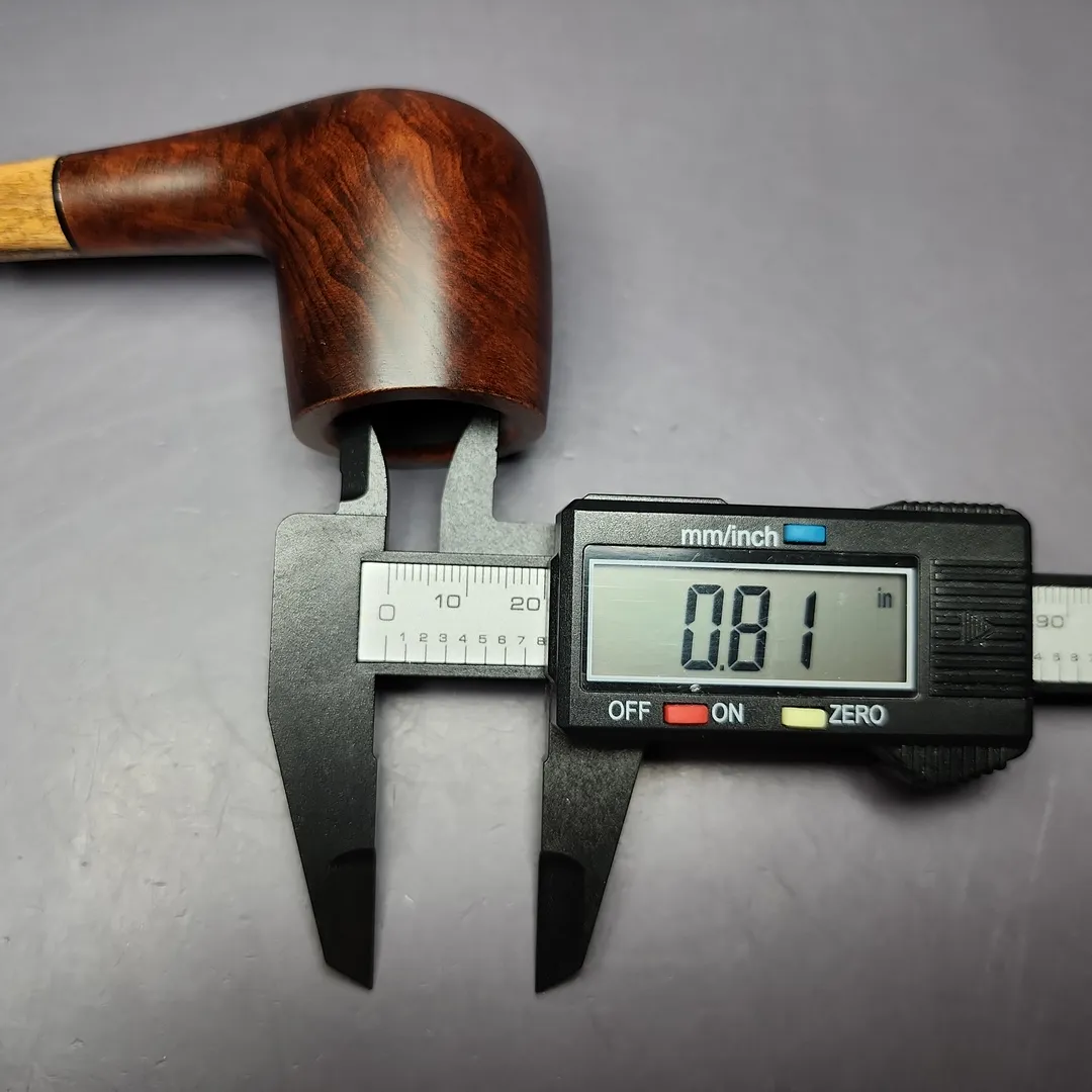 MBSD Briars by Piero Vitale Sienna Contrast Smooth Billiard w/ Zebrawood Briar Pipe, New - Image 10