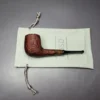 MBSD Briars by Piero Vitale Red Sandblasted Billiard w/ Zebrawood Briar Pipe, New - Image 10