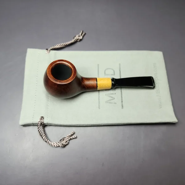 MBSD Briars by Piero Vitale Sienna Contrast Smooth Author w/ Boxwood Briar Pipe, New - Image 10