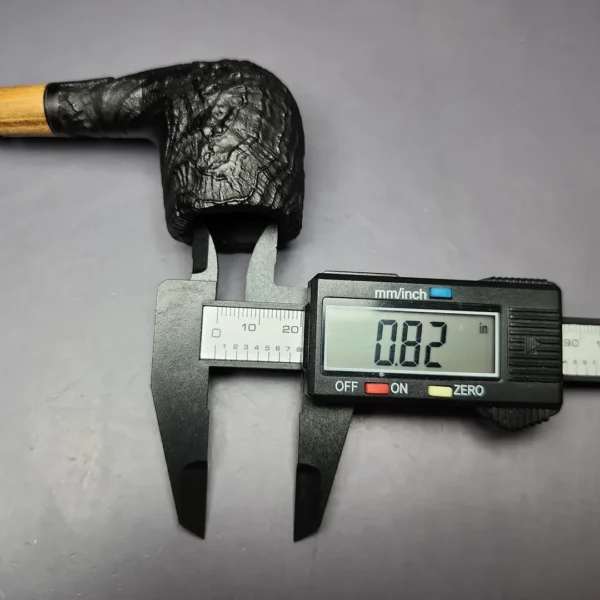 MBSD Briars by Piero Vitale Vintage Sandblasted Billiard w/Zebrawood Briar Pipe, New - Image 10