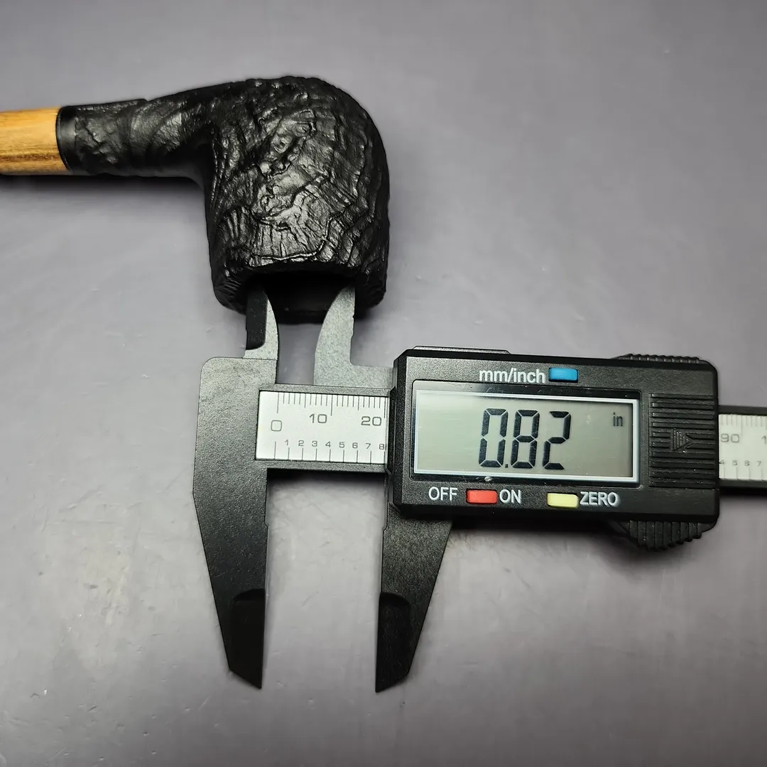 MBSD Briars by Piero Vitale Vintage Sandblasted Billiard w/Zebrawood Briar Pipe, New - Image 10