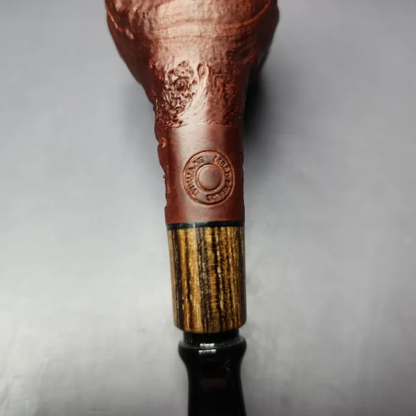 MBSD Briars by Piero Vitale Vintage Sandblasted Billiard w/ Zebrawood Briar Pipe, New - Image 10