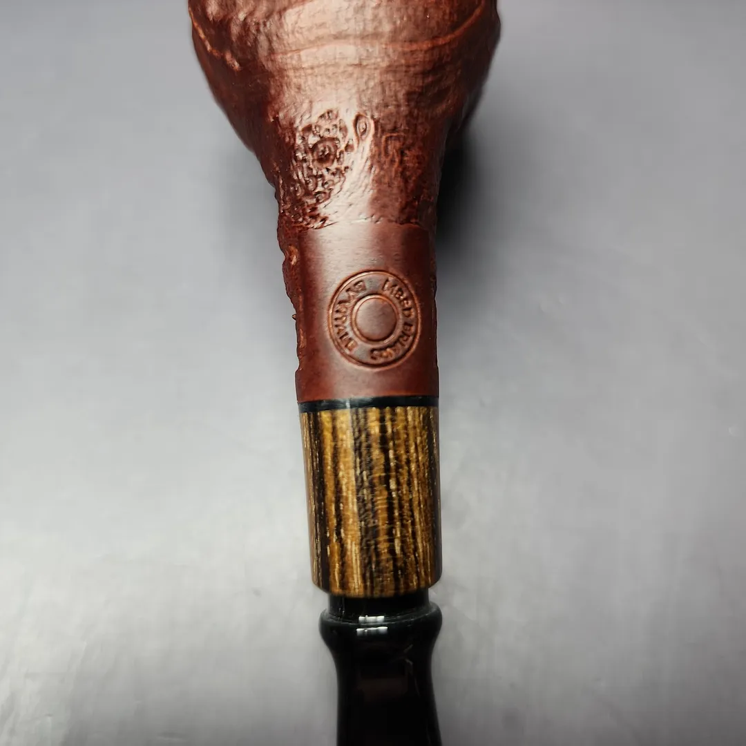 MBSD Briars by Piero Vitale Vintage Sandblasted Billiard w/ Zebrawood Briar Pipe, New - Image 10