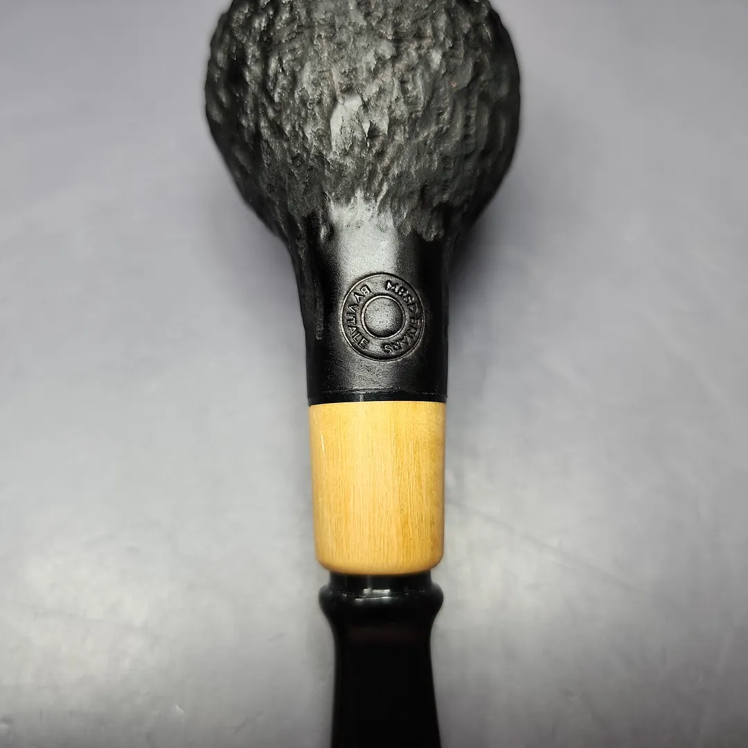 MBSD Briars by Piero Vitale Black Rusticated Author w/ Boxwood Briar Pipe, New - Image 10