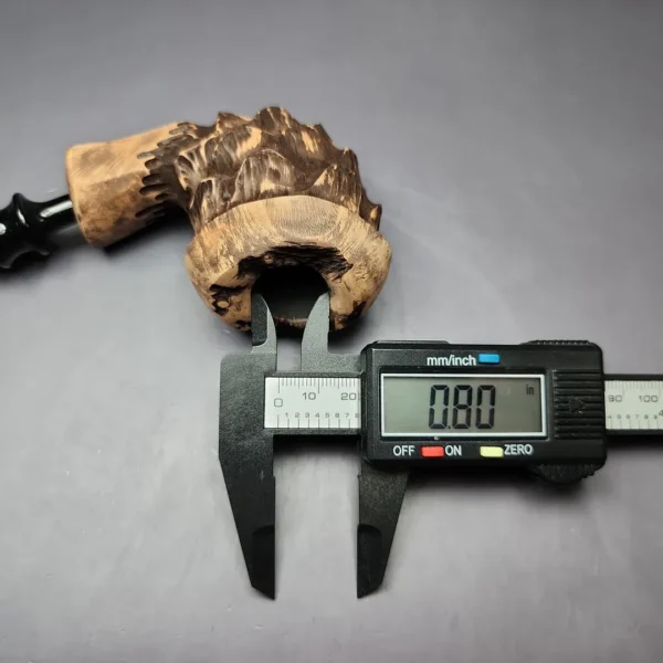 Nording Spruce Matte Partially Rusticated Freehand Estate Briar Pipe, Unsmoked - Image 10