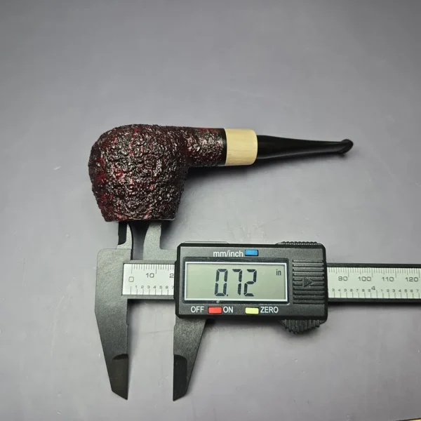 J Mouton Partially Rusticated Apple w/ Horn Handmade Briar Pipe, New - Image 10