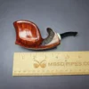 SU Pipes Partially Rusticated Panel Blowfish w/ Horn Handmade Briar Pipe, New - Image 10