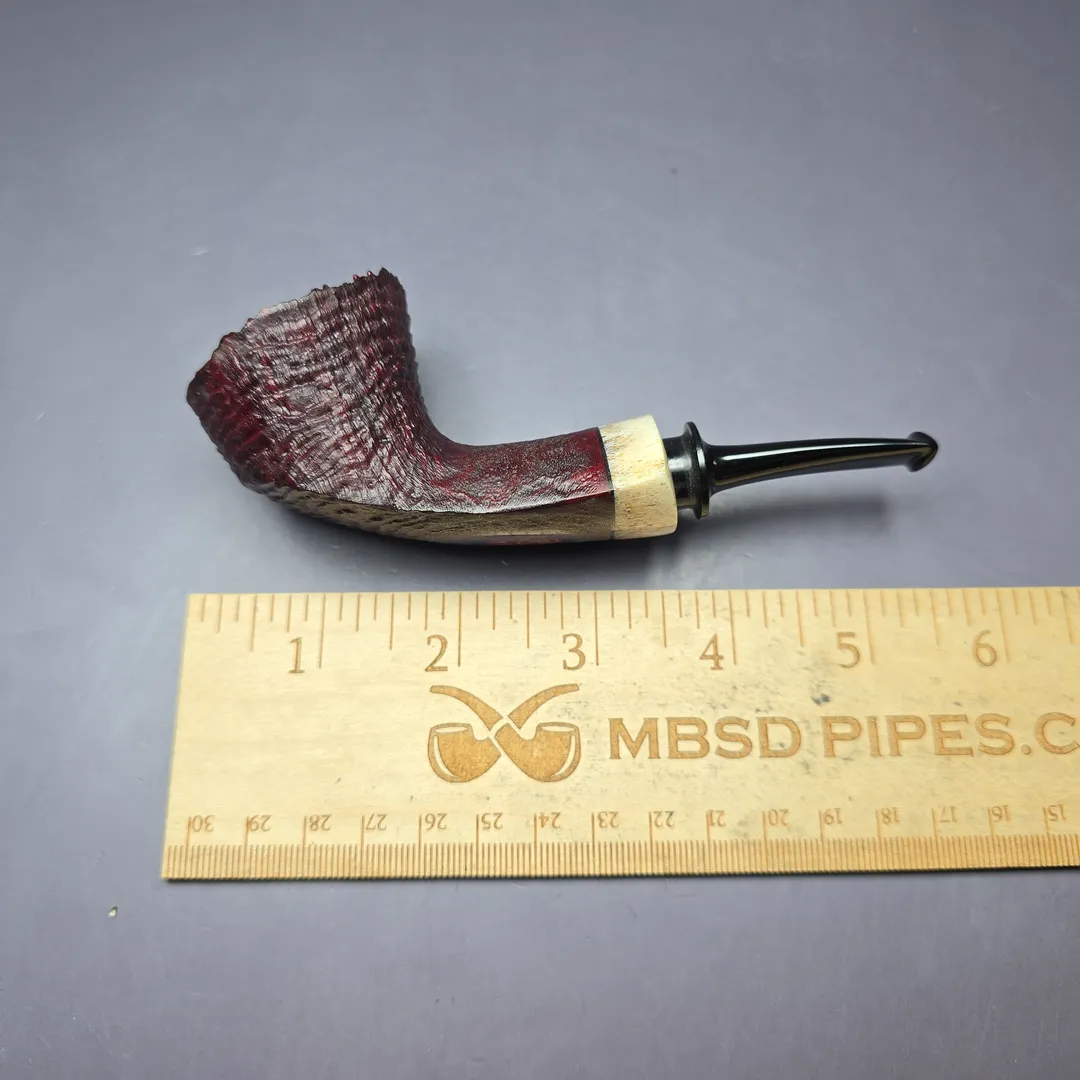 Dirk Heinemann Sandblasted Dublin w/ Fossilized Whale Estate Briar Pipe, Unsmoked - Image 10