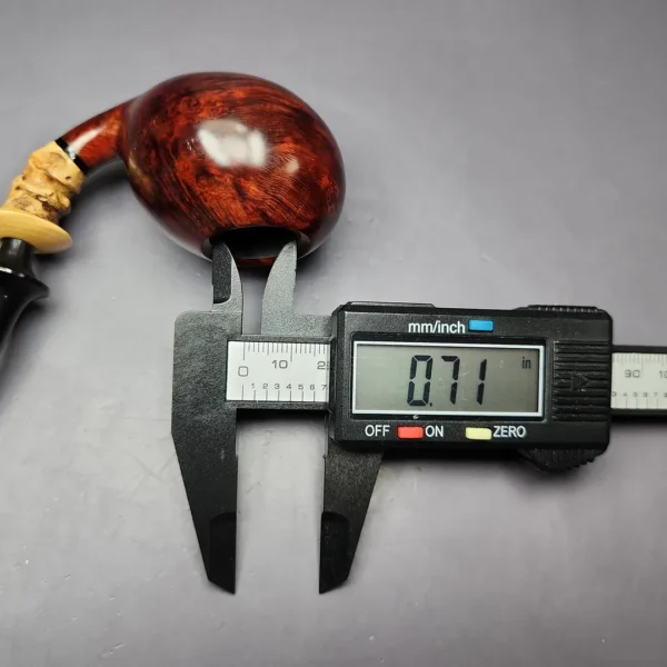 HS Studio Smooth Tomato w/ Bamboo & Boxwood Estate Briar Pipe, Unsmoked - Image 10