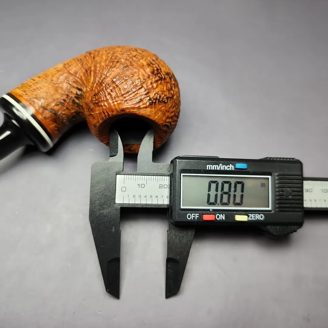 C-Pipe Contrast Sandblasted Apple w/ Reverse Calabash Briar Pipe, New - Image 10