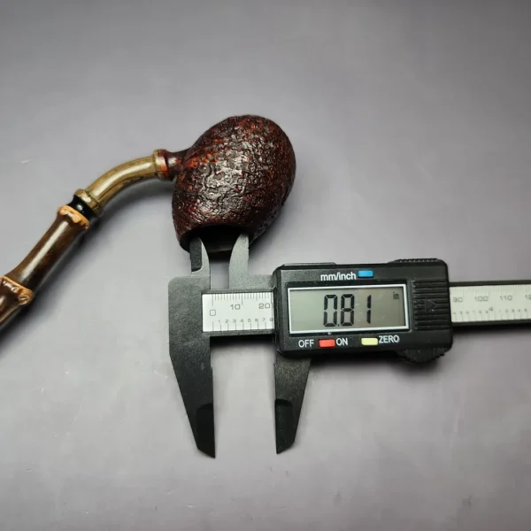 HS Studio Sandblasted Egg Churchwarden w/ Bamboo Estate Briar Pipe, Unsmoked - Image 10