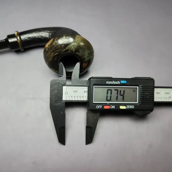 Sebastian Heck Sandblasted Calabash w/ Stabilized Poplar Burl Handmade Briar Pipe, New - Image 10