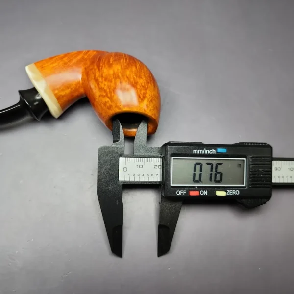 Sebastian Heck Smooth "Ivarsson" Blowfish w/ Bone Handmade Briar Pipe, New - Image 10