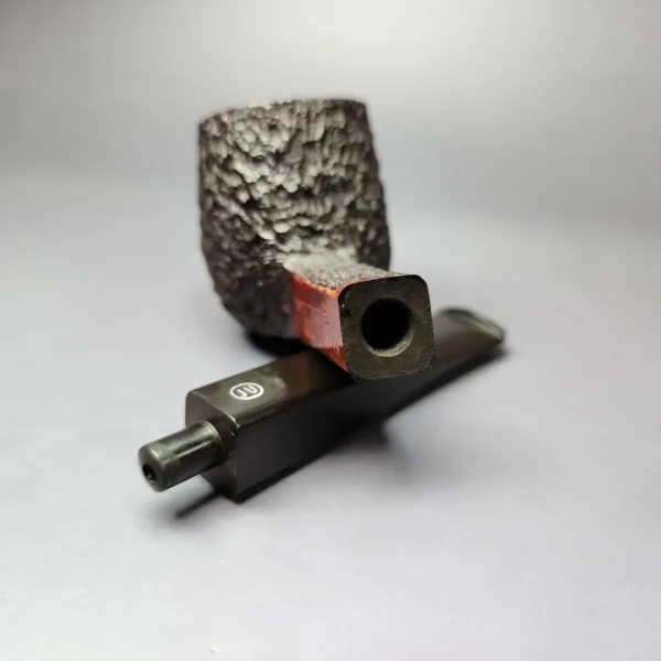 James Upshall Bark Partially Rusticated Panel Shank Billiard Estate Briar Pipe, Unsmoked - Image 10