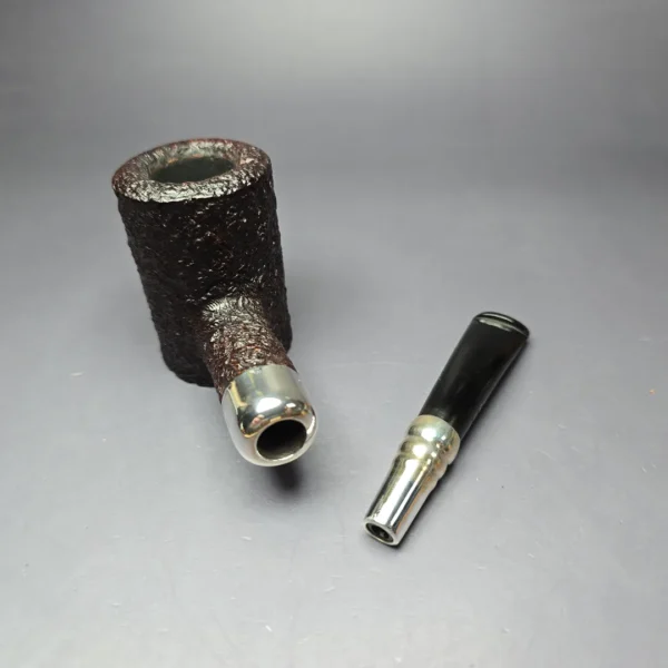 Ferndown Bark * Rusticated Poker w/ Silver Spigot Estate Briar Pipe, English Estates - Image 10