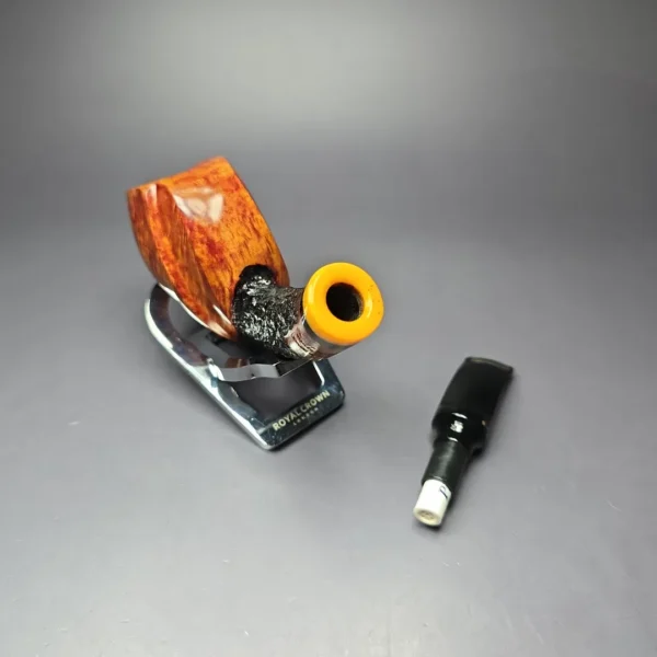 Poul Winslow E Partially Rusticated Blowfish Estate Briar Pipe,  Unsmoked, 9mm - Image 10