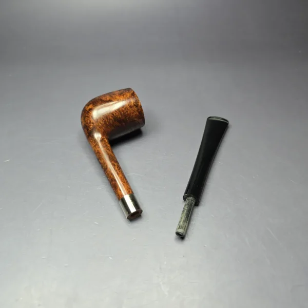 Bruno Nuttens Mini Bing B3 Smooth Billiard w/ Silver Estate Briar Pipe, Unsmoked - Image 10