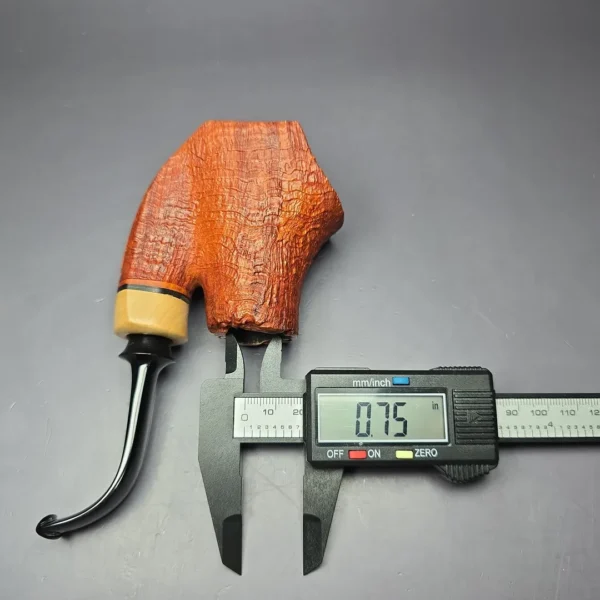 SU Pipes Sandblasted "Fuji" Volcano w/ Boxwood Handmade Briar Pipe, New - Image 11