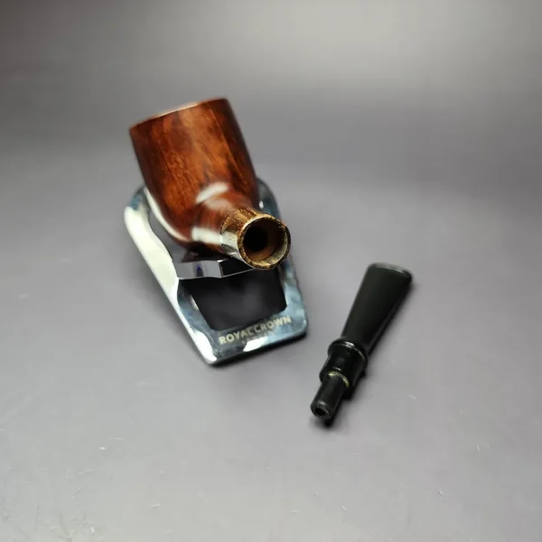 MBSD Briars by Piero Vitale Sienna Contrast Smooth Billiard w/ Zebrawood Briar Pipe, New - Image 10